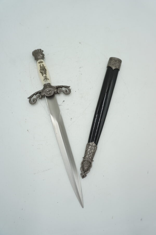 DEKORACYJNY KORDZIK NÓŻ SZTYLET RYCERSKI Z POCHWĄ