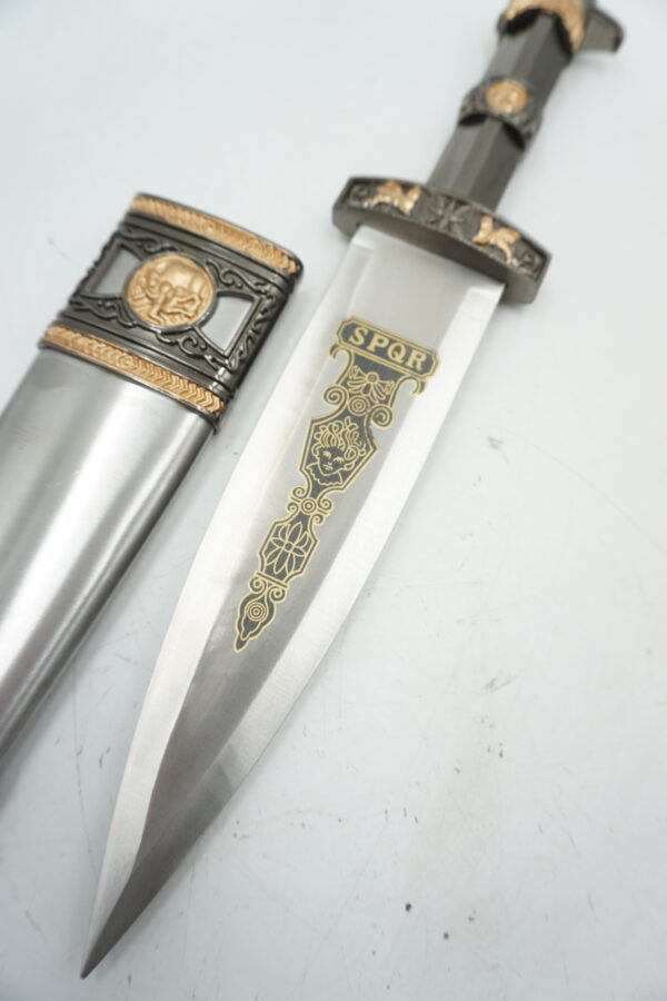 DEKORACYJNY NÓŻ SREBRNO ZŁOTY ORZEŁ