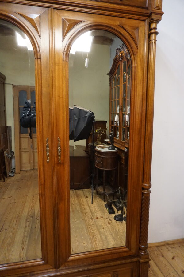 DWUDRZWIOWA SZAFA PAŁACOWA Z LUSTRAMI FRANCJA ORYGINAŁ LITY ORZECH