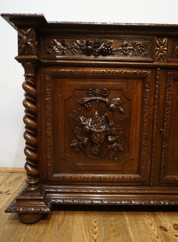 STARA MYŚLIWSKA KOMODA NEORENESANS FRANCJA PTAK I ZAJĄC