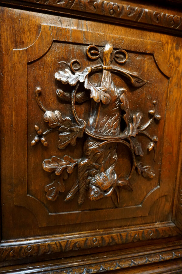 STARA MYŚLIWSKA KOMODA NEORENESANS FRANCJA PTAK I ZAJĄC