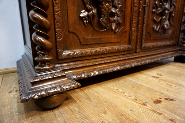 STARA MYŚLIWSKA KOMODA NEORENESANS FRANCJA PTAK I ZAJĄC