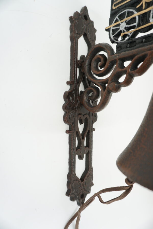 PIĘKNY DEKORACYJNY ŻELIWNY DZWON DZWONEK LOKOMOTYWA