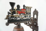PIĘKNY DEKORACYJNY ŻELIWNY DZWON DZWONEK LOKOMOTYWA