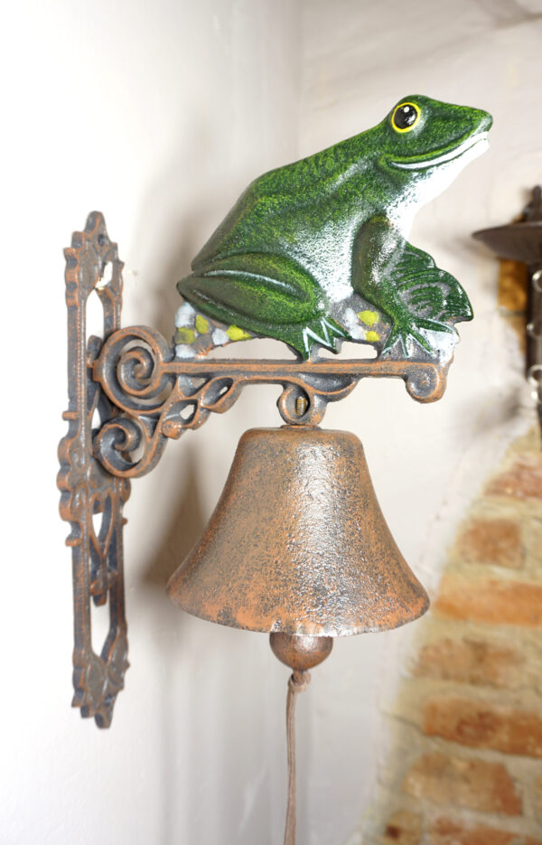 PIĘKNY ŻELIWNY DZWON DZWONEK ŻABA