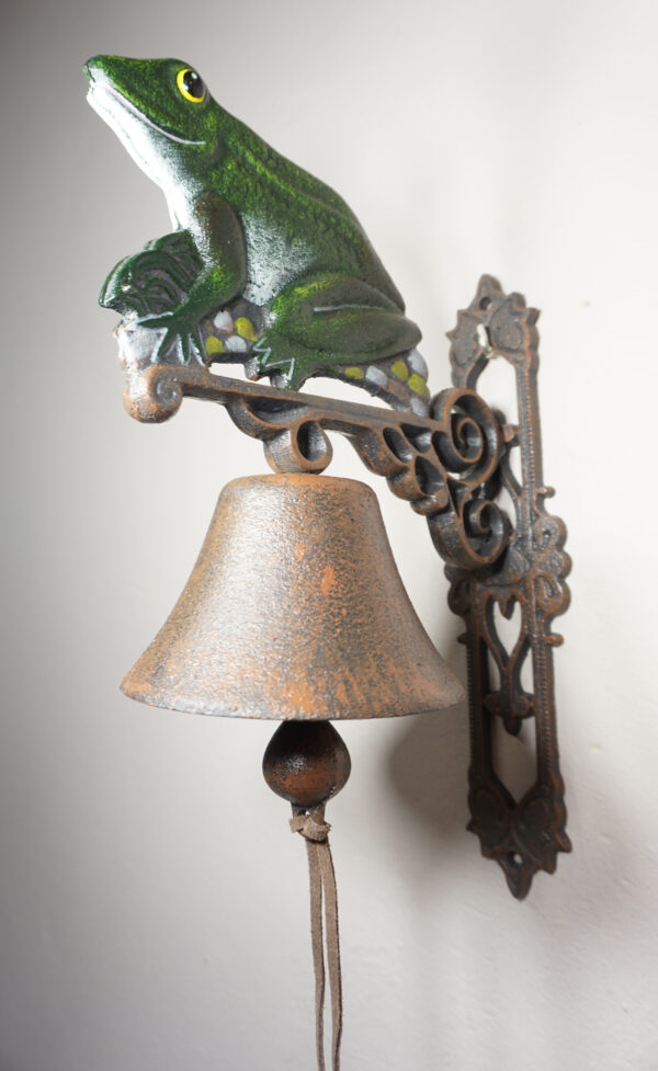 PIĘKNY ŻELIWNY DZWON DZWONEK ŻABA