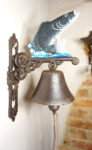 PIĘKNY DEKORACYJNY ŻELIWNY DZWON DZWONEK RYBA