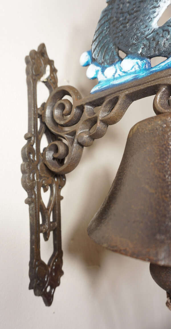 PIĘKNY DEKORACYJNY ŻELIWNY DZWON DZWONEK RYBA