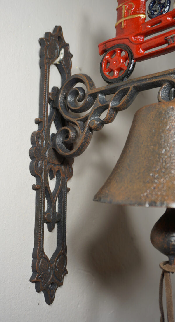 PIĘKNY DEKORACYJNY ŻELIWNY DZWON DZWONEK STRAŻ