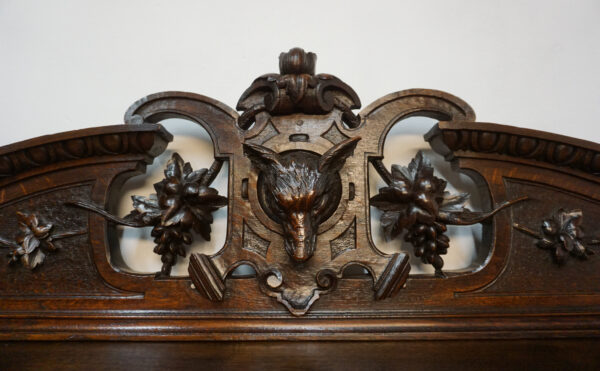 STARY MYŚLIWSKI BUFET KOMODA Z DUŻĄ BOGATO RZEŹBIONĄ NADSTAWKĄ ORYGINAŁ