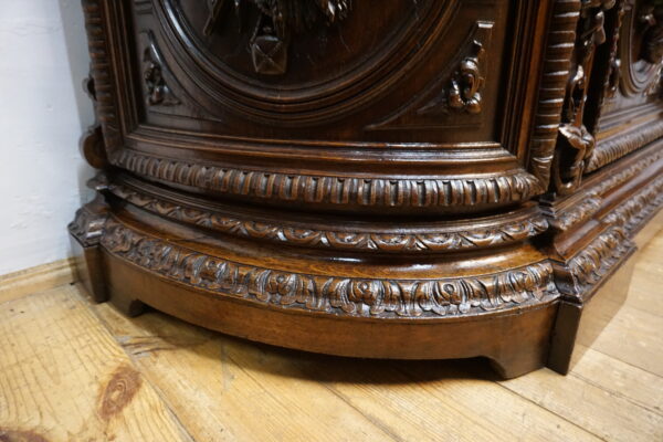 STARY MYŚLIWSKI BUFET KOMODA Z DUŻĄ BOGATO RZEŹBIONĄ NADSTAWKĄ ORYGINAŁ