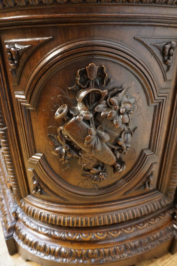 STARY MYŚLIWSKI BUFET KOMODA Z DUŻĄ BOGATO RZEŹBIONĄ NADSTAWKĄ ORYGINAŁ