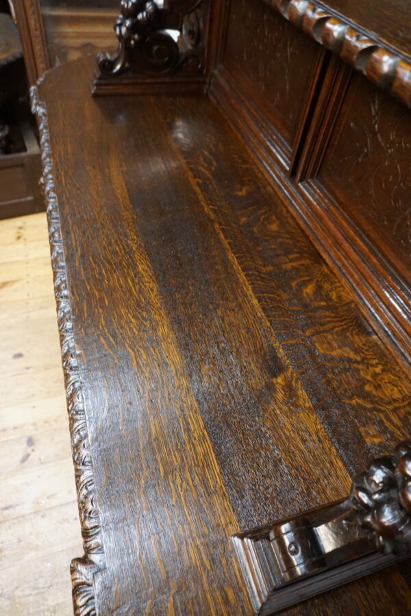 STARY MYŚLIWSKI BUFET KOMODA Z DUŻĄ BOGATO RZEŹBIONĄ NADSTAWKĄ ORYGINAŁ