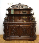 STARY MYŚLIWSKI BUFET KOMODA Z DUŻĄ BOGATO RZEŹBIONĄ NADSTAWKĄ ORYGINAŁ