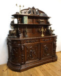 STARY MYŚLIWSKI BUFET KOMODA Z DUŻĄ BOGATO RZEŹBIONĄ NADSTAWKĄ ORYGINAŁ