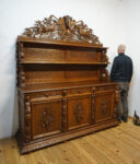 STARY PAŁACOWY DUŻY MYŚLIWSKI BUFET Z NADSTAWKĄ NIESAMOWITE ZWIEŃCZENIE