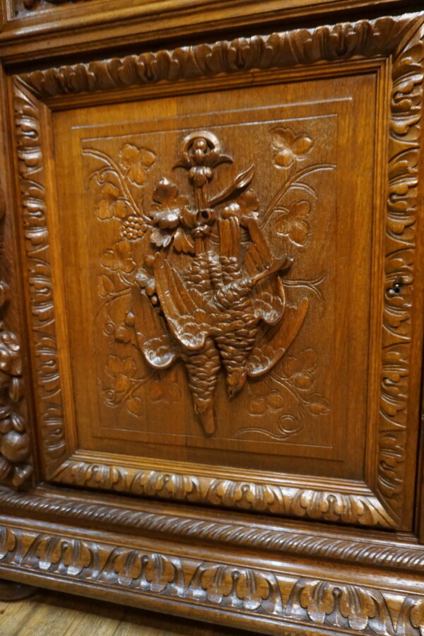 STARY PAŁACOWY DUŻY MYŚLIWSKI BUFET Z NADSTAWKĄ NIESAMOWITE ZWIEŃCZENIE