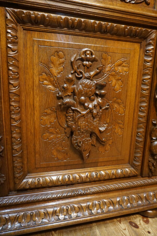 STARY PAŁACOWY DUŻY MYŚLIWSKI BUFET Z NADSTAWKĄ NIESAMOWITE ZWIEŃCZENIE