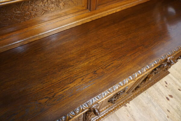 STARY PAŁACOWY DUŻY MYŚLIWSKI BUFET Z NADSTAWKĄ NIESAMOWITE ZWIEŃCZENIE