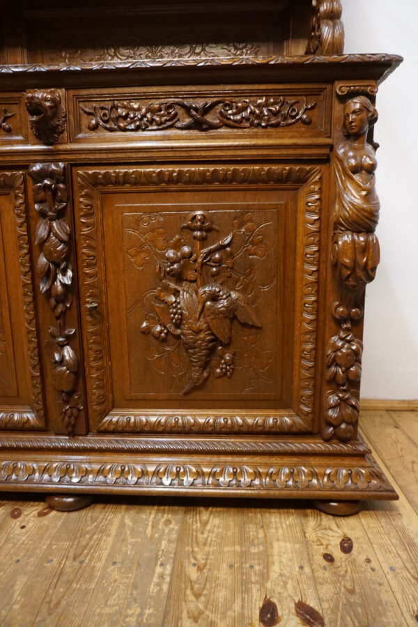 STARY PAŁACOWY DUŻY MYŚLIWSKI BUFET Z NADSTAWKĄ NIESAMOWITE ZWIEŃCZENIE