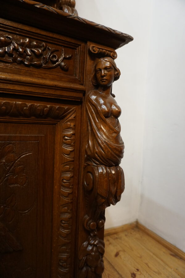 STARY PAŁACOWY DUŻY MYŚLIWSKI BUFET Z NADSTAWKĄ NIESAMOWITE ZWIEŃCZENIE