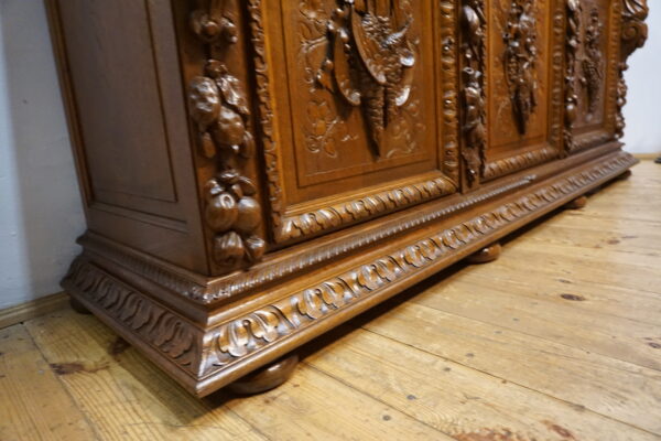 STARY PAŁACOWY DUŻY MYŚLIWSKI BUFET Z NADSTAWKĄ NIESAMOWITE ZWIEŃCZENIE