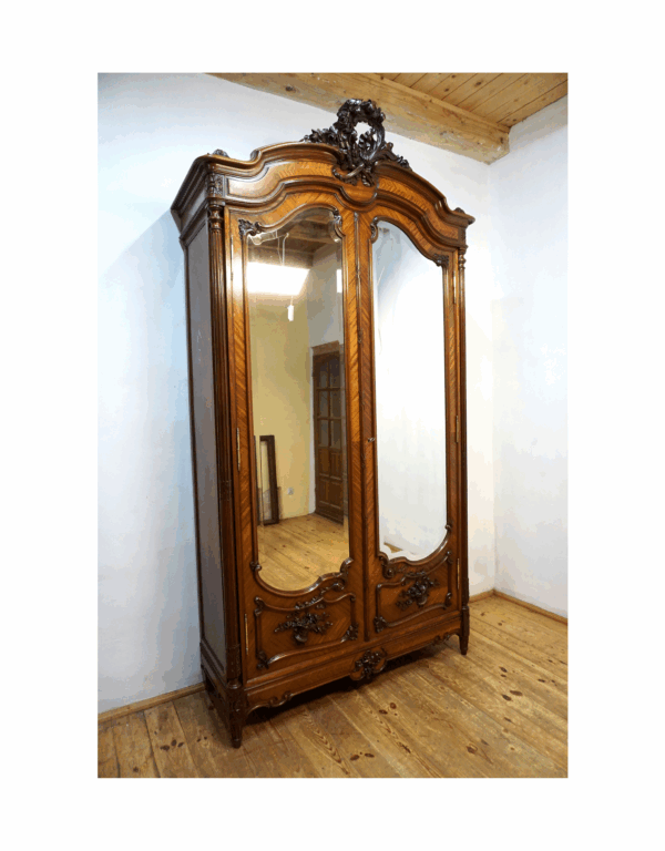 WYSOKA PAŁACOWA SZAFA LUDWIK FRANCJA MAHOŃ wys. 281cm