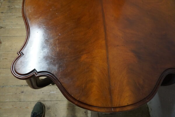 STARY GABINETOWY STÓŁ LUDWIK FILIP GIĘTE NOGI MAHOŃ