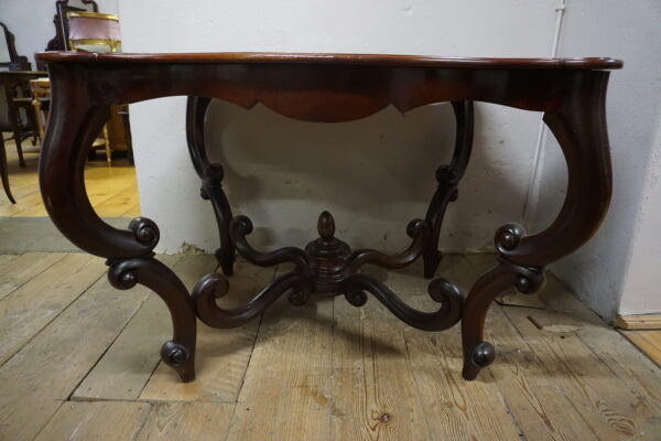 STARY GABINETOWY STÓŁ LUDWIK FILIP GIĘTE NOGI MAHOŃ