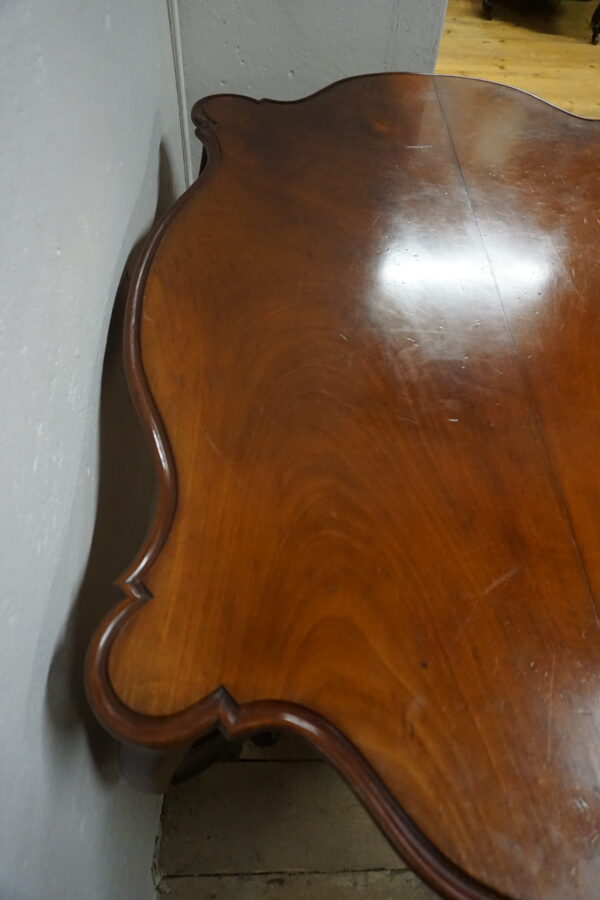 STARY GABINETOWY STÓŁ LUDWIK FILIP GIĘTE NOGI MAHOŃ