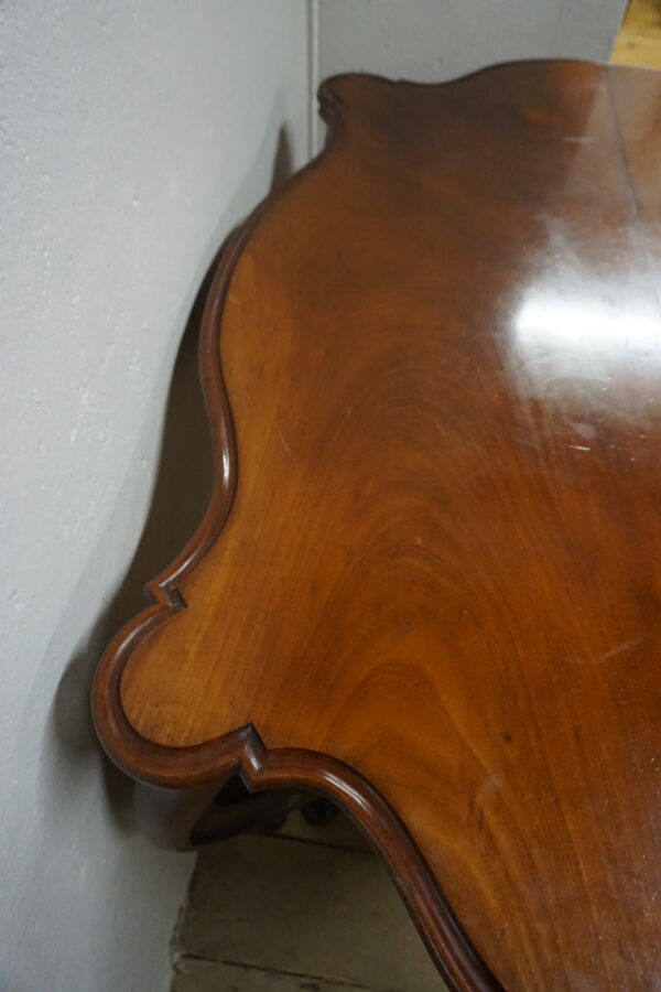 STARY GABINETOWY STÓŁ LUDWIK FILIP GIĘTE NOGI MAHOŃ