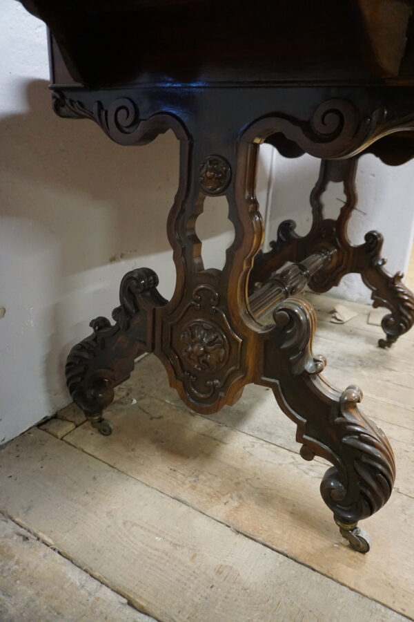 UNIKAT RZEŹBIONY STÓŁ KLAPKOWY KLAPAK Z SZUFLADĄ ORYGINAŁ