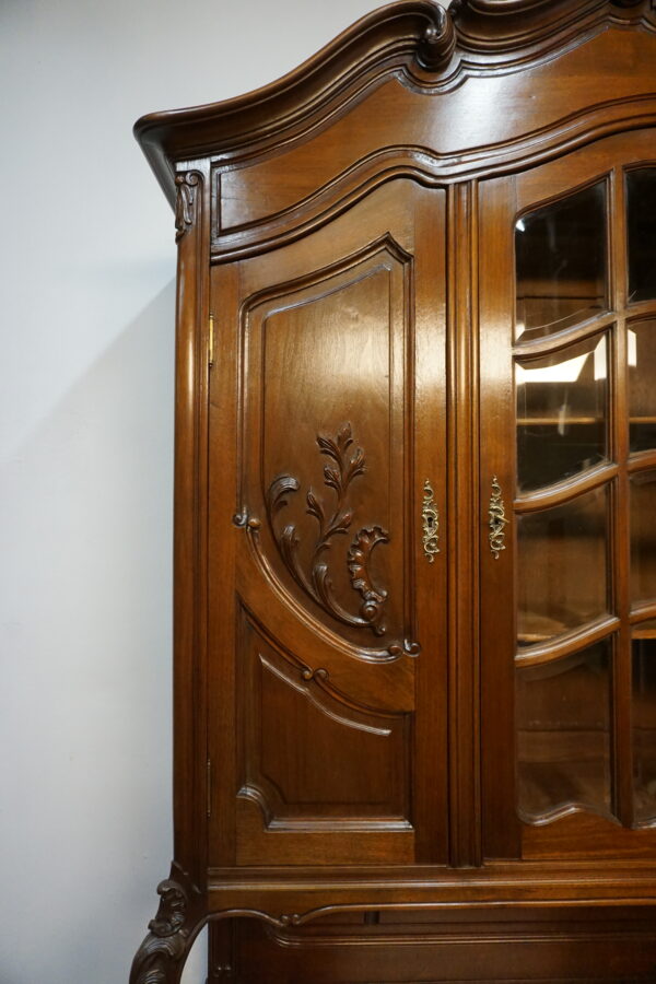 STARY KREDENS LUDWIK ROCAILLE MAHOŃ Z PRZESZKLENIEM