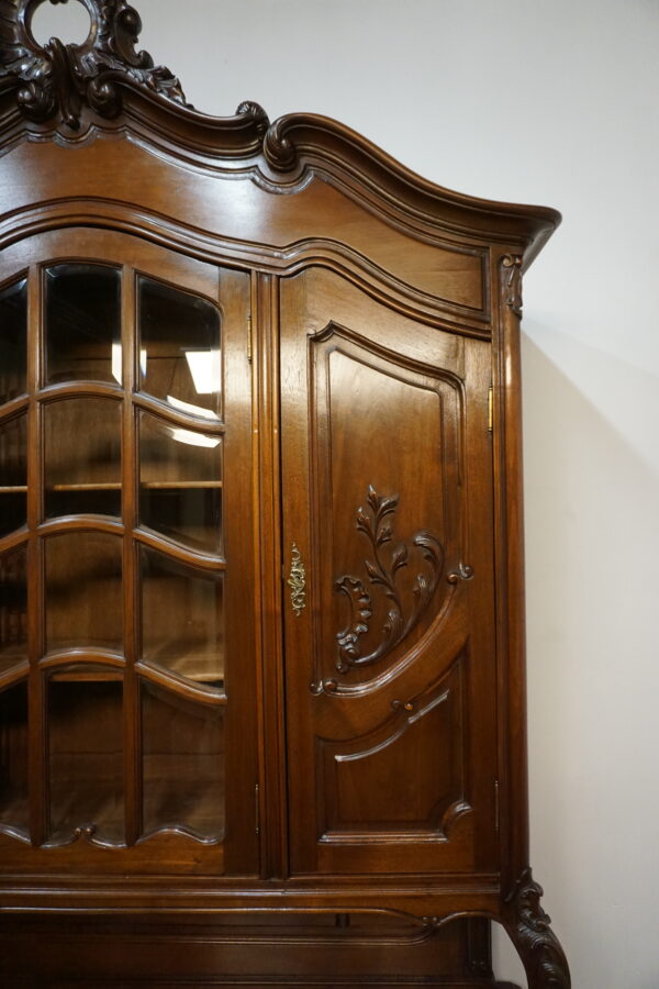 STARY KREDENS LUDWIK ROCAILLE MAHOŃ Z PRZESZKLENIEM