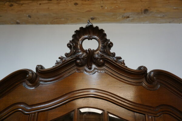 STARY KREDENS LUDWIK ROCAILLE MAHOŃ Z PRZESZKLENIEM