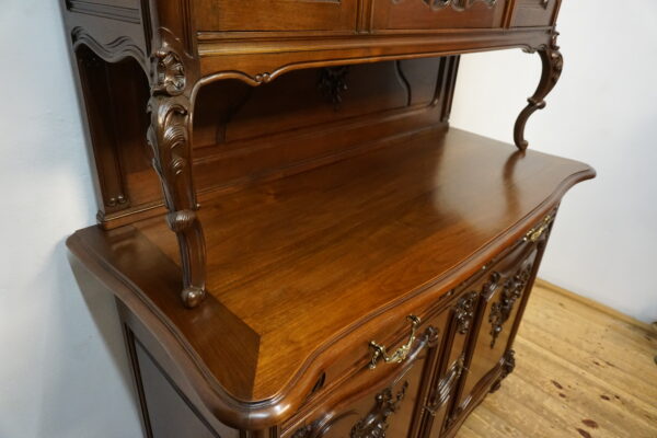 STARY KREDENS LUDWIK ROCAILLE MAHOŃ Z PRZESZKLENIEM