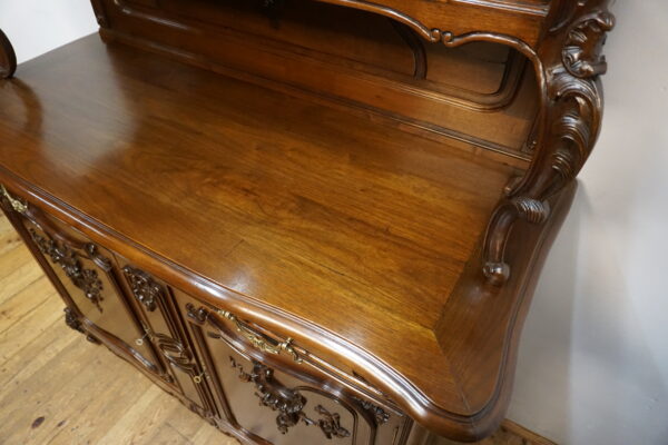 STARY KREDENS LUDWIK ROCAILLE MAHOŃ Z PRZESZKLENIEM