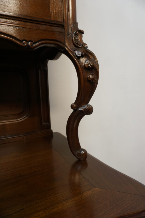 STARY KREDENS LUDWIK ROCAILLE MAHOŃ Z PRZESZKLENIEM