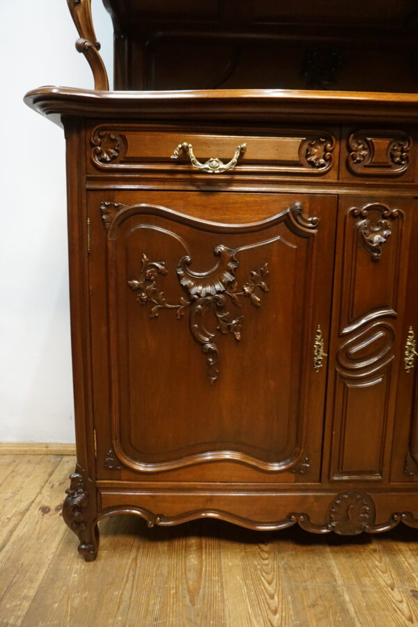 STARY KREDENS LUDWIK ROCAILLE MAHOŃ Z PRZESZKLENIEM