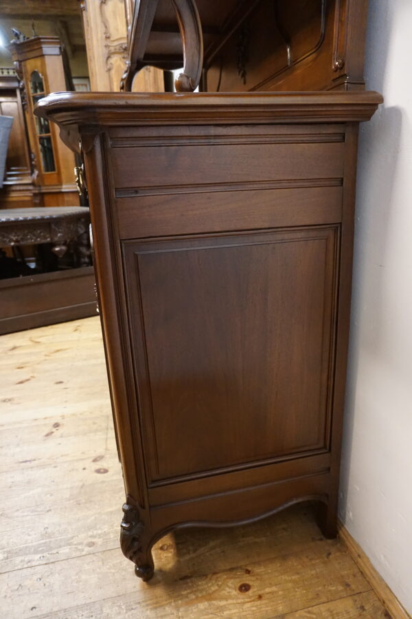 STARY KREDENS LUDWIK ROCAILLE MAHOŃ Z PRZESZKLENIEM