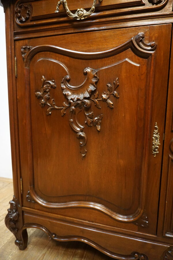 STARY KREDENS LUDWIK ROCAILLE MAHOŃ Z PRZESZKLENIEM