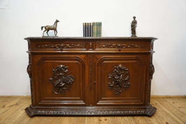 STARA MYŚLIWSKA KOMODA NEORENESANS FRANCJA BOGATO RZEŹBIONA