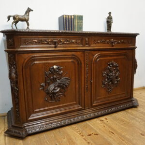 STARA MYŚLIWSKA KOMODA NEORENESANS FRANCJA BOGATO RZEŹBIONA