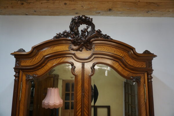 WYSOKA PAŁACOWA SZAFA LUDWIK FRANCJA MAHOŃ wys. 281cm