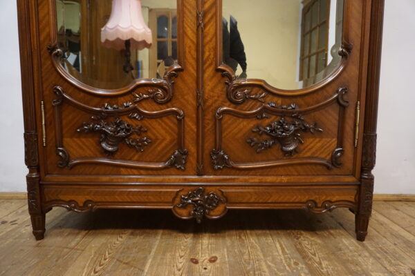 WYSOKA PAŁACOWA SZAFA LUDWIK FRANCJA MAHOŃ wys. 281cm