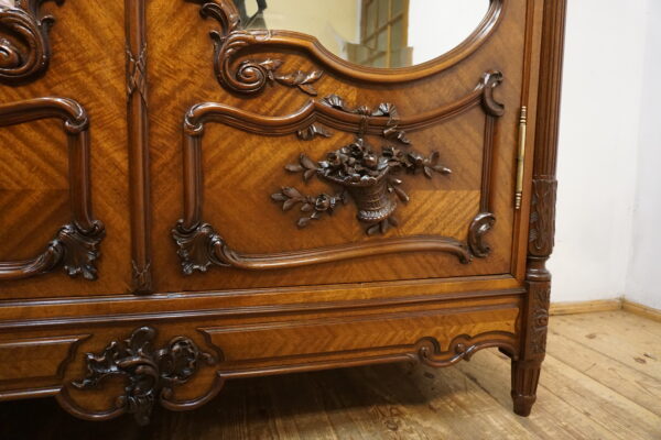 WYSOKA PAŁACOWA SZAFA LUDWIK FRANCJA MAHOŃ wys. 281cm