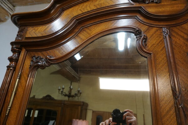 WYSOKA PAŁACOWA SZAFA LUDWIK FRANCJA MAHOŃ wys. 281cm