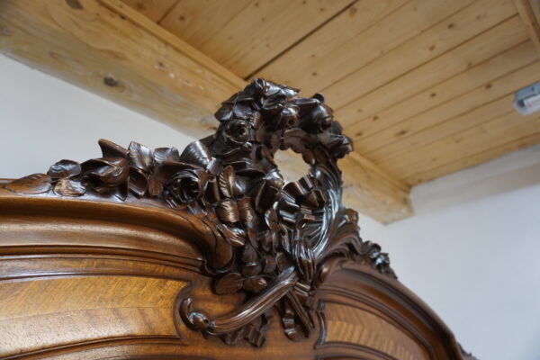 WYSOKA PAŁACOWA SZAFA LUDWIK FRANCJA MAHOŃ wys. 281cm