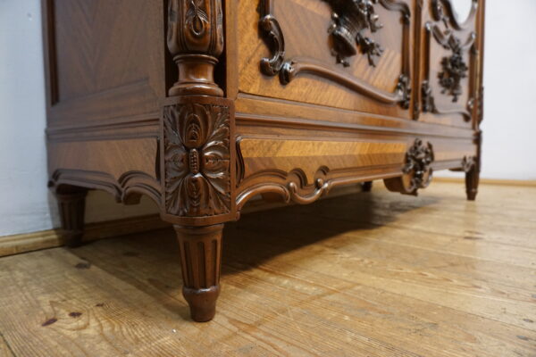 WYSOKA PAŁACOWA SZAFA LUDWIK FRANCJA MAHOŃ wys. 281cm