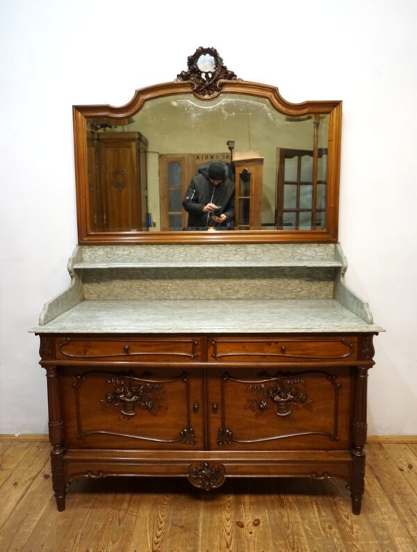 STARA PAŁACOWA TOALETKA Z LUSTREM MAHOŃ FRANCJA